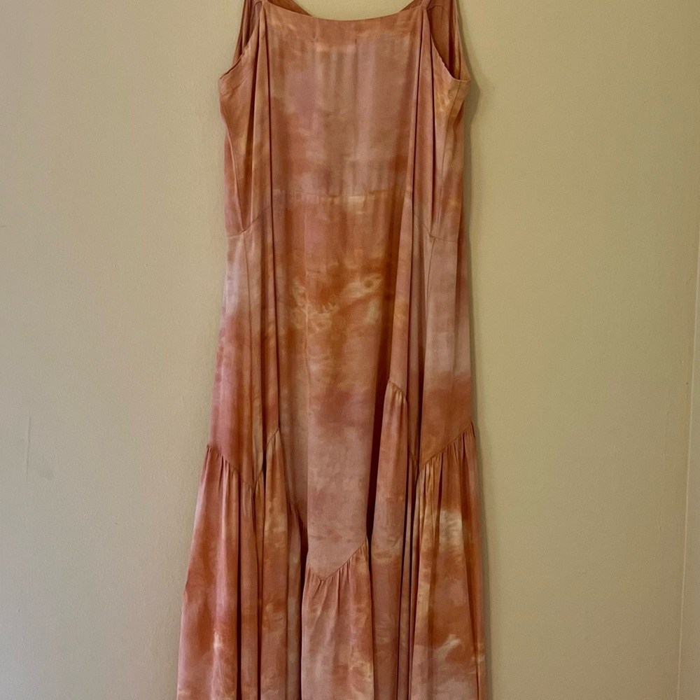 LACAUSA Pink Tie Dye Midi Dress Women’s Size S Small - Picture 2 of 4